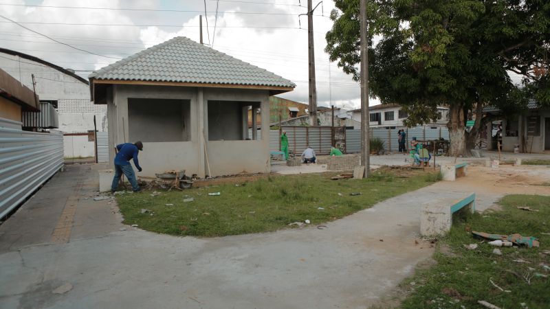 Obras na praça da Guanabara ao lado do Mercado. Fotos Diego Feitosa