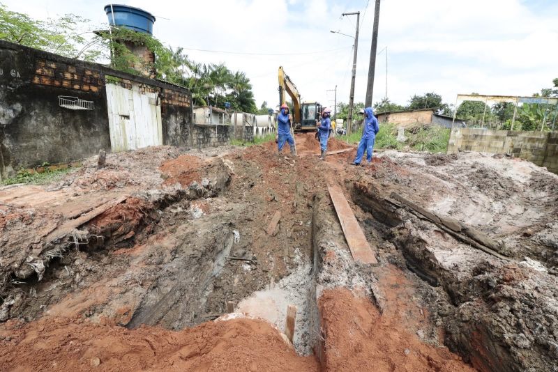 Visita Técnica as Obras de Infraestrutura Viária no Curuçambá - Drenagem e Esgoto na rua Guedes