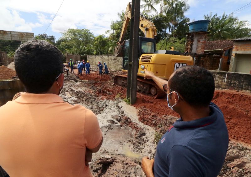 Visita Técnica as Obras de Infraestrutura Viária no Curuçambá - Drenagem e Esgoto na rua Guedes