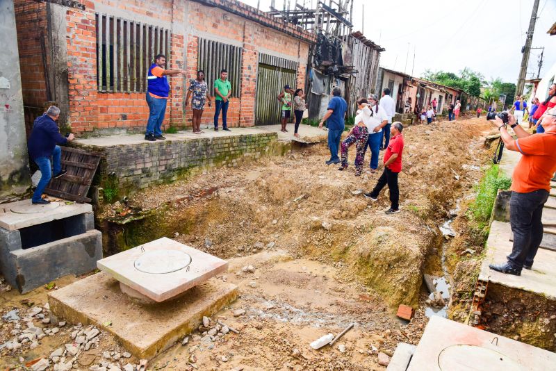 Visita Técnica ás Obras de Saneamento Básico das ruas Ayrton Sena e Pinto Marques no Bairro do Icuí