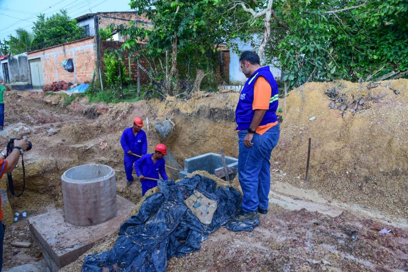 Visita Técnica ás Obras de Saneamento Básico das ruas Ayrton Sena e Pinto Marques no Bairro do Icuí