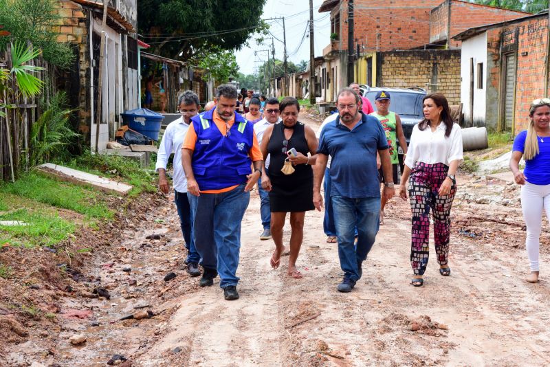 Visita Técnica ás Obras de Saneamento Básico das ruas Ayrton Sena e Pinto Marques no Bairro do Icuí