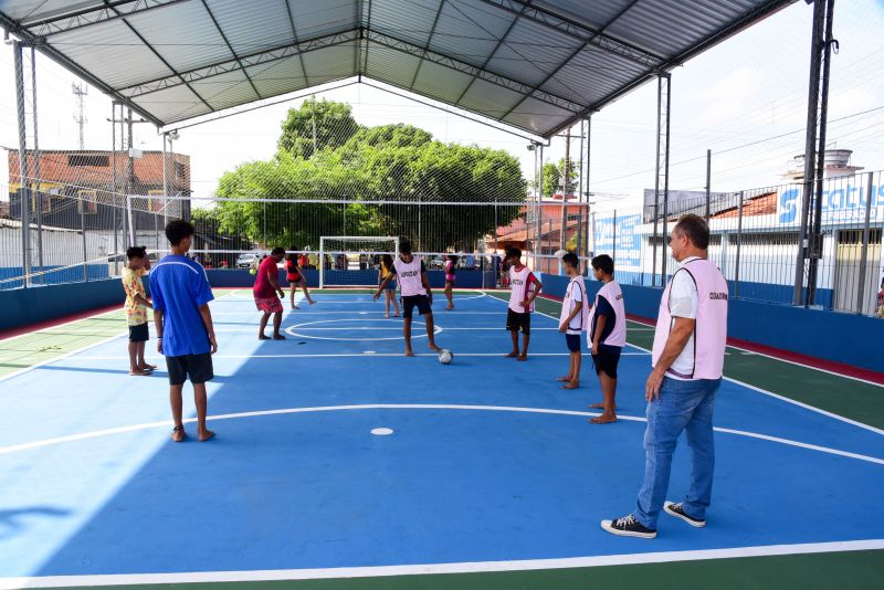 Entrega da Nova Quadra Poliesportiva com Academia ao Ar Livre Bad Boy, tv WE 35 a WE 33 na Cidade Nova