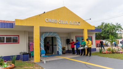 notícia: Festa dupla na entrega de revitalização da creche Célia Aleixo