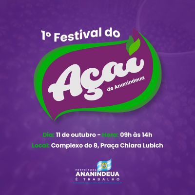 notícia: Festival do Açaí será realizado nesta terça-feira em Ananindeua 