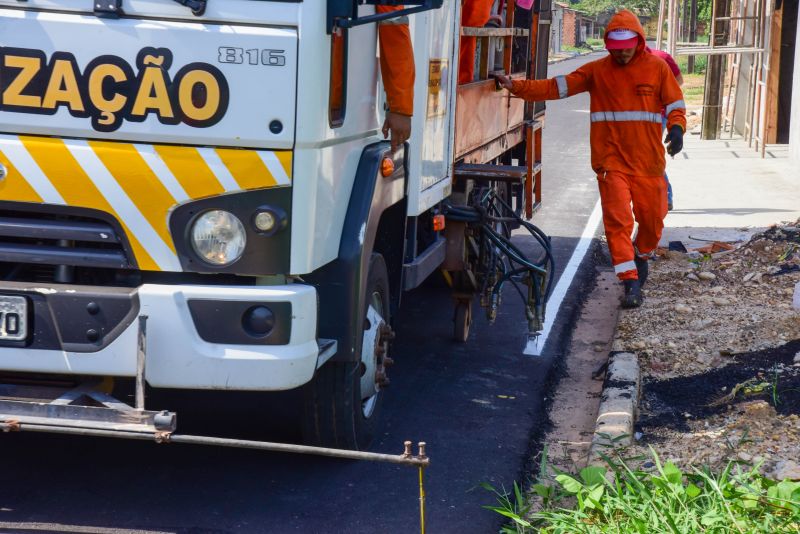 Sinalização Asfáltica na Comunidade Hokkaida no bairro Águas Brancas