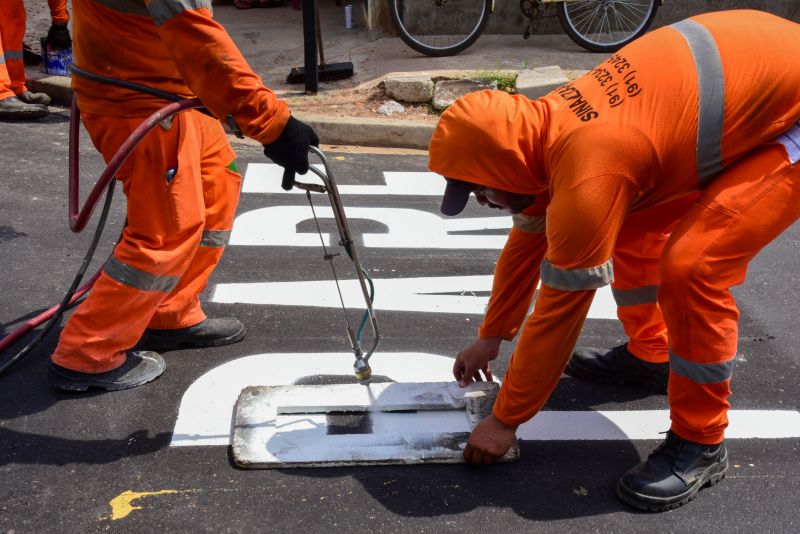 Sinalização Asfáltica na Comunidade Hokkaida no bairro Águas Brancas