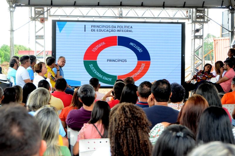 Assinatura de ordem serviço para construção 1ª Escola do Município que funcionará em tempo Integral EMEF Parque Eco Escola