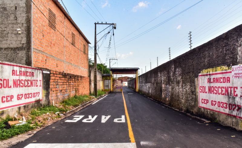 Alameda Sol Nascente Totalmente Asfaltada, sinalizada e com Iluminação Pública em Led