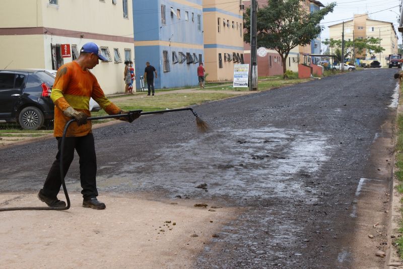 Preparo para receber o asfalto o residencial portal do Aurá