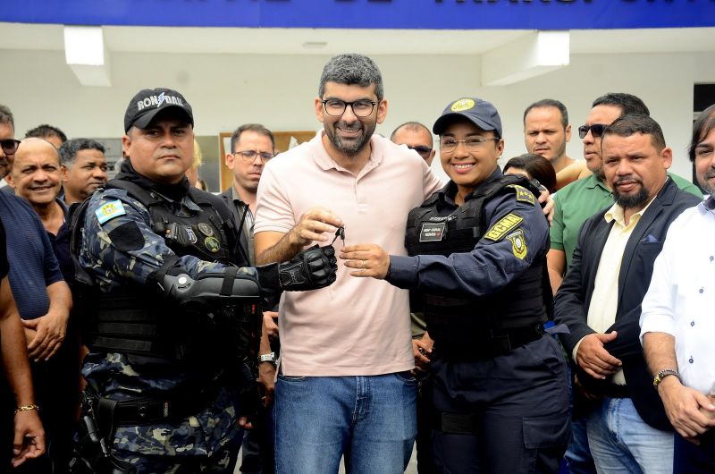 Ato de entrega de motos destinadas ao Motopatrulhamento da Guarda Civil Municipal de Ananindeua