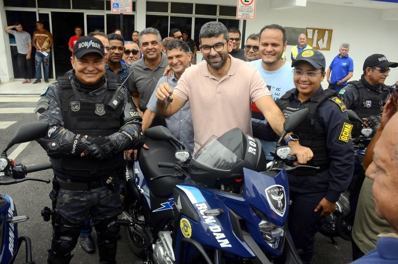 Ato de entrega de motos destinadas ao Motopatrulhamento da Guarda Civil Municipal de Ananindeua