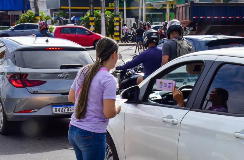 Blitz da Secretaria da Mulher na avenida 3 Corações com Mario Covas