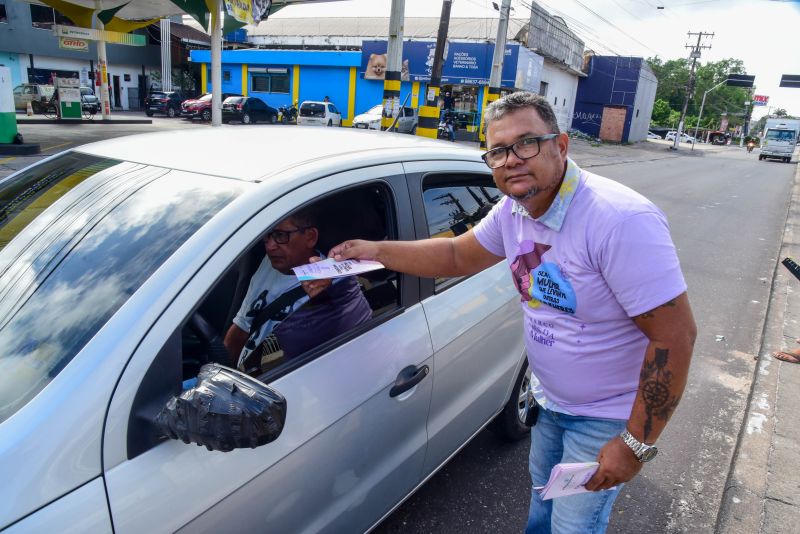 Blitz da Secretaria da Mulher na avenida 3 Corações com Mario Covas