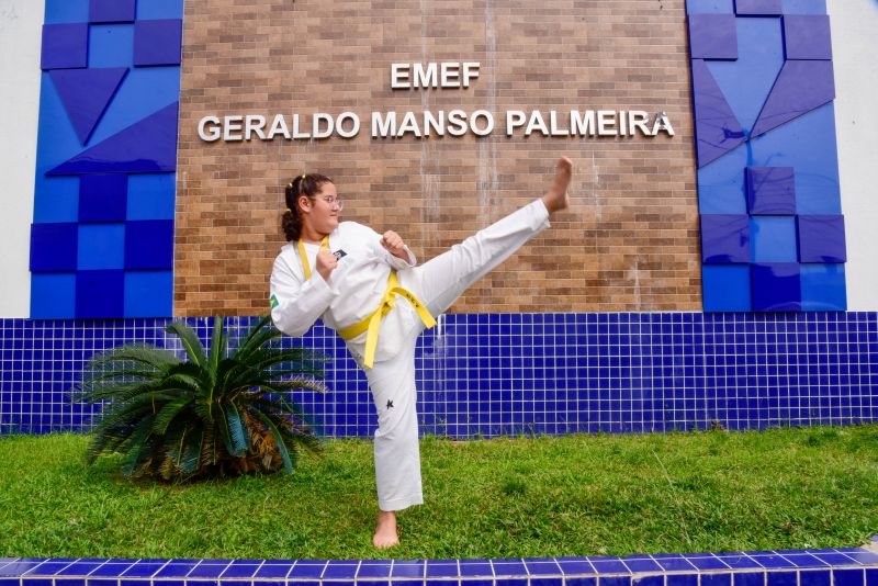 Imagens da aluna Alice Batista Martins que ganhou o JEPS Estadual De Taekwondo