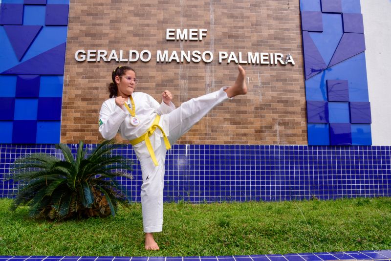 Imagens da aluna Alice Batista Martins que ganhou o JEPS Estadual De Taekwondo