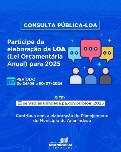 notícia: Contribua com a elaboração do Planejamento do Município de Ananindeua para 2025