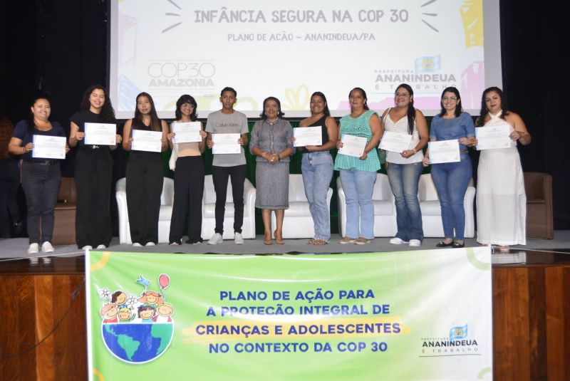 Lançamento do plano de Ação de Proteção da Criança e do Adolescente do Município de Ananindeua, durante a COP no teatro municipal de Ananindeua