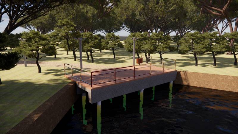 Projeto do deck contemplativo. 