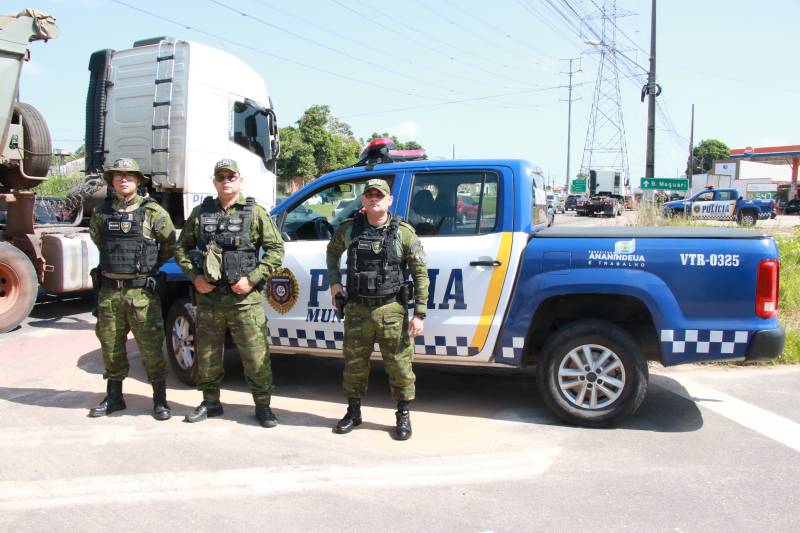 O grupamento reunido durante o policiamento