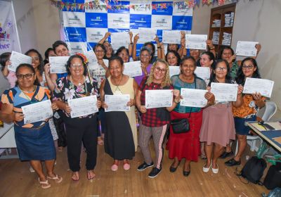 galeria: Certificação do curso de confecção de bolsa em tecidos na Secretaria da Mulher