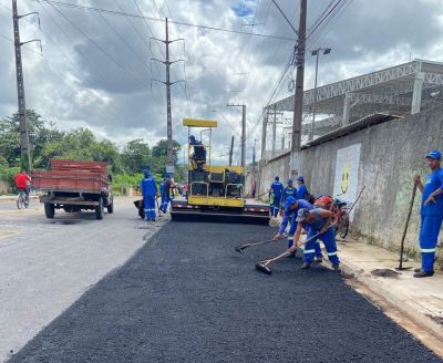 notícia: Sesan intensifica recuperação asfáltica nos bairros de Ananindeua