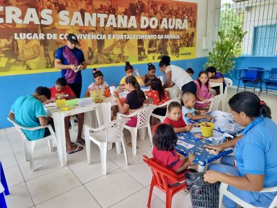 notícia: CRAS Santana do Aurá promove oficina de máscaras carnavalescas