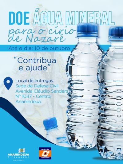 notícia: Defesa Civil de Ananindeua arrecada doações de água para romeiros