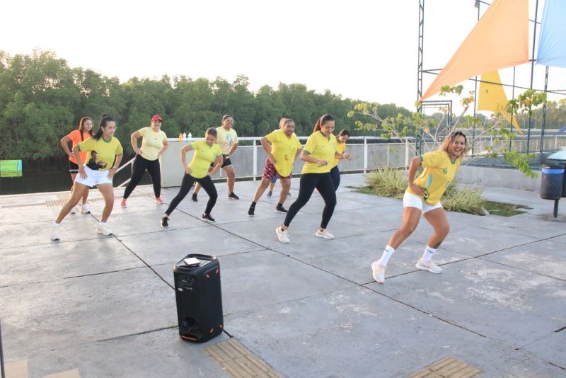 Corrida do projeto Defesa Pessoal para Mulheres (PDP-Mulheres) na Orla do Icuí