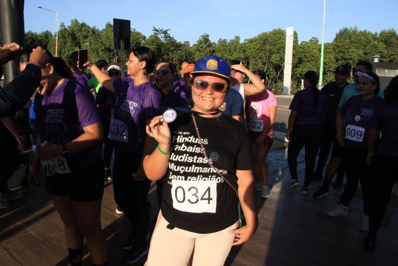 Corrida do projeto Defesa Pessoal para Mulheres (PDP-Mulheres) na Orla do Icuí