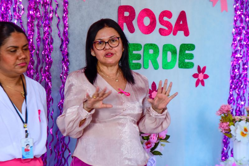 Ação outubro rosa e verde na secretaria de Saúde.