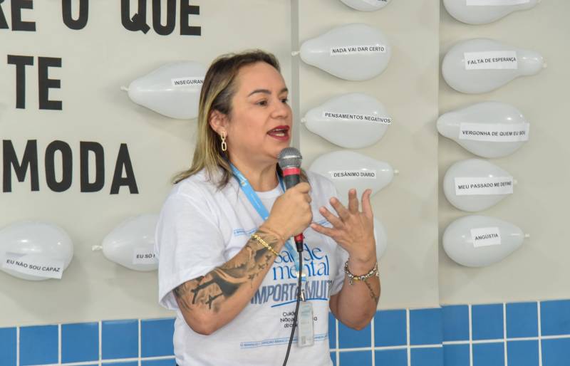 Campanha Janeiro Branco na unidade de saúde Deus é Amor.