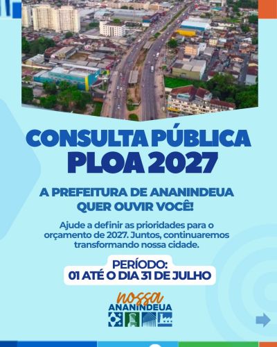 notícia: Prefeitura de Ananindeua realiza para Consulta Pública para a LOA 2027